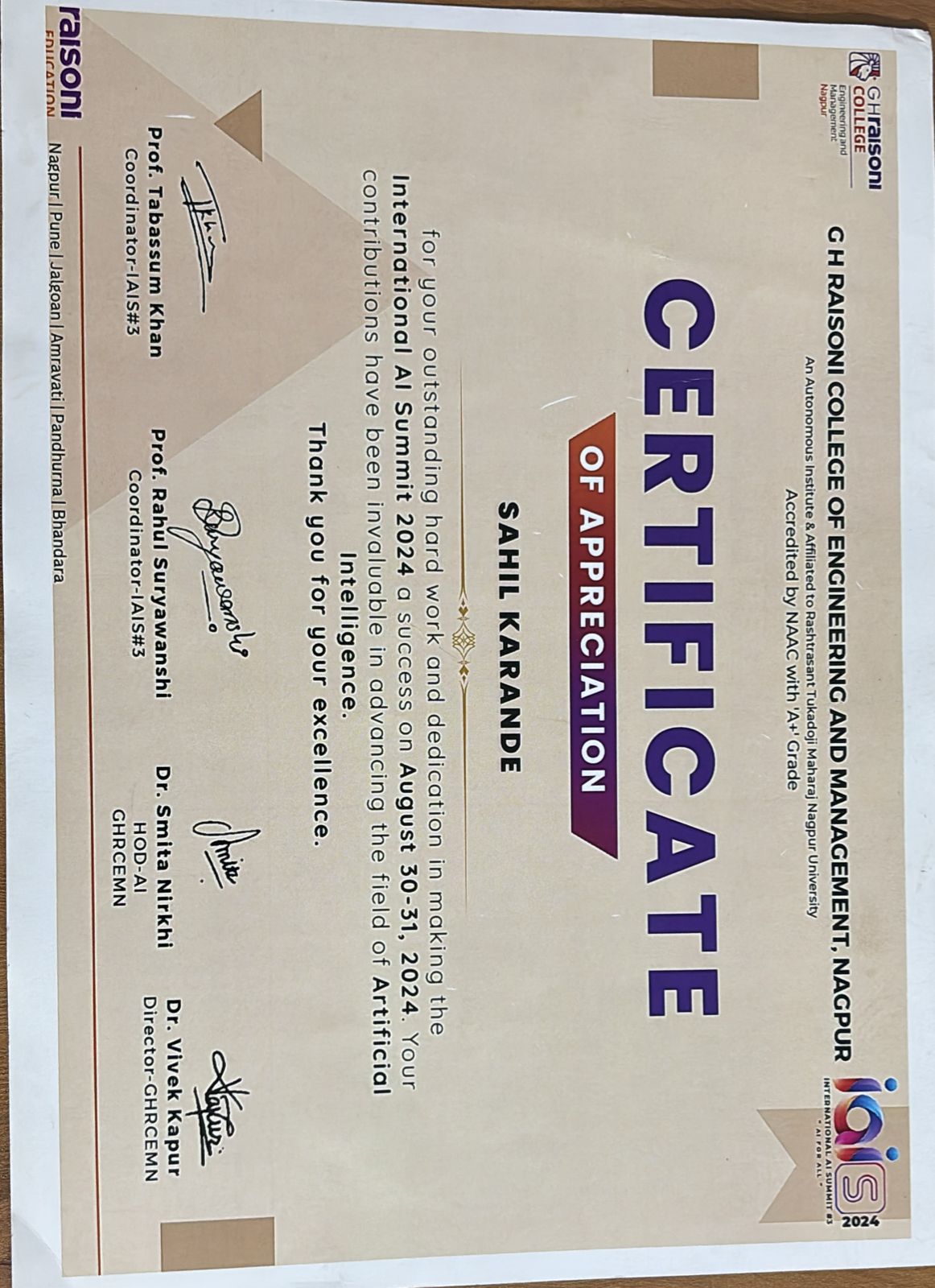 Certificate Placeholder
